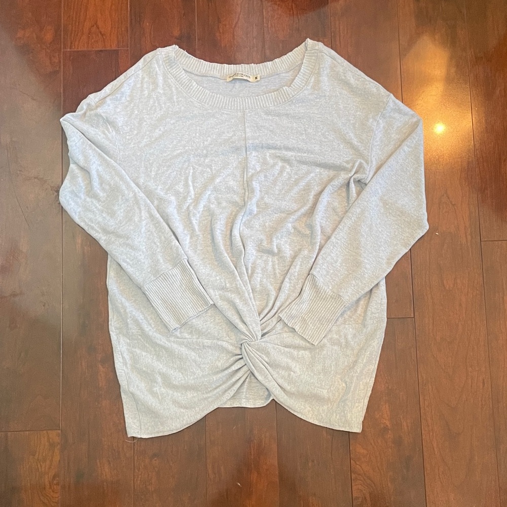 Chance or Fate Baby Blue Tie Front Long Sleeve Top